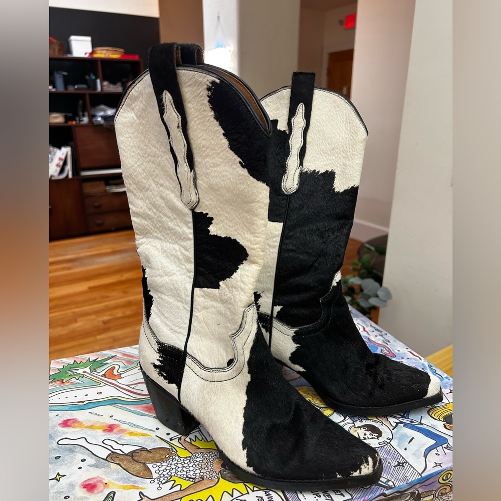 Jeffrey Campbell Cow Skin Cowboy Boots